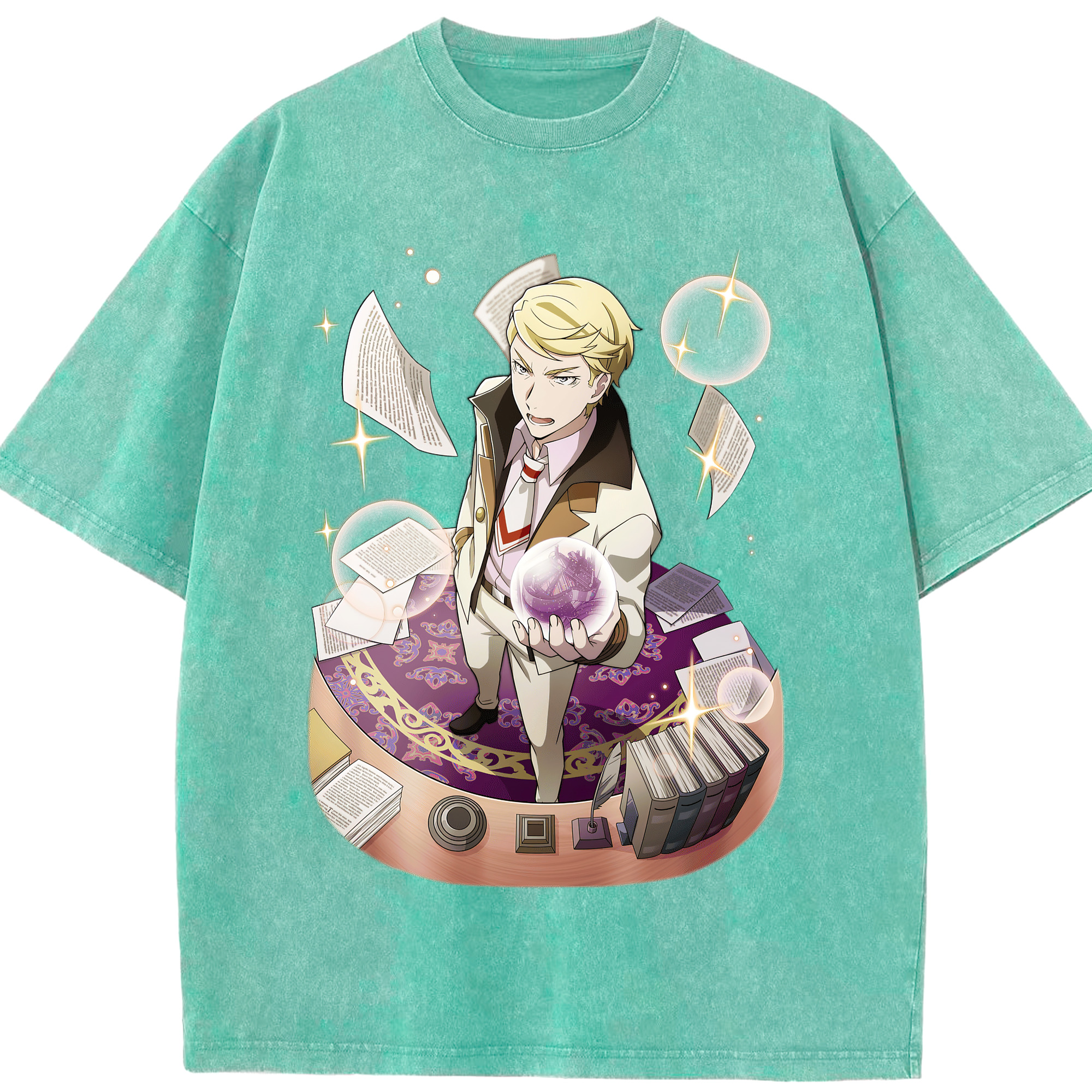 （画像用） 文豪ストレイドッグス Bungo Stray Dogs 綿100% ヴィンテージ風 半袖Tシャツ（フロントプリント）